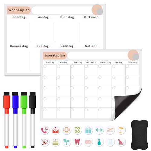 Arvok Travel Accessories Magnetplaner A3 Wochen Monats Set