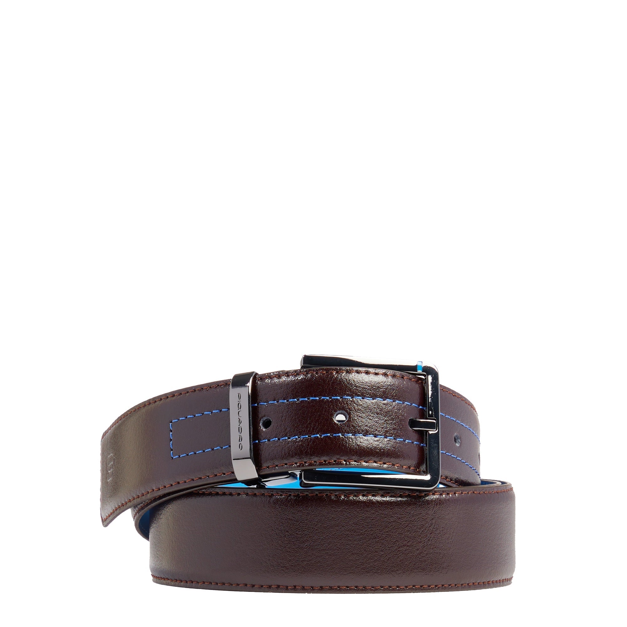 Piquadro Blue Square Gürtel Herren blau Leder Dornschließe