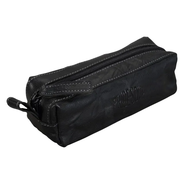 Lightpak Schlamperrolle Stifte-Etui Schwarz Leder