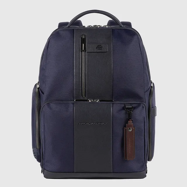 Piquadro Rover Laptop-Rucksack 15,6 Zoll Schwarz Fast-Check