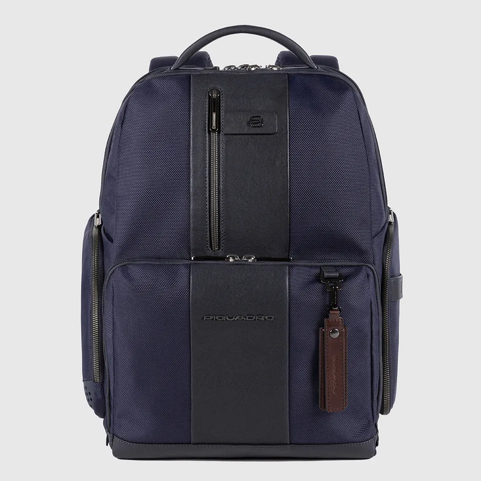 Piquadro Rover Laptop-Rucksack 15,6 Zoll Schwarz Fast-Check