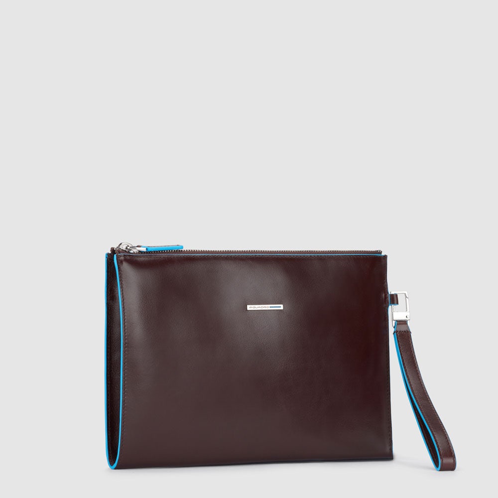 Piquadro Black Square Pochette Herrentasche Schwarz Leder