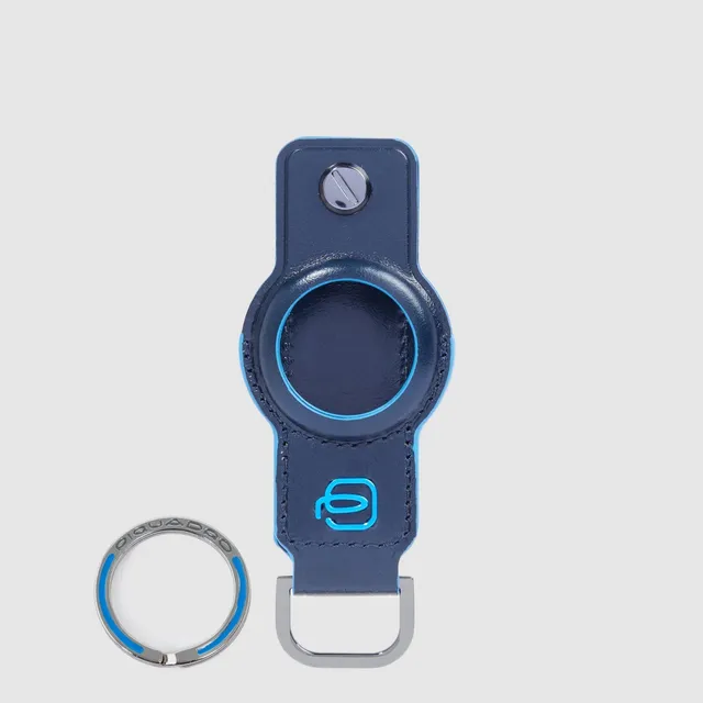 Piquadro Connequ Schlüsselanhänger Leder AirTag Blau