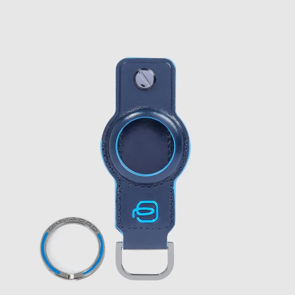 Piquadro Connequ Schlüsselanhänger Leder AirTag Blau