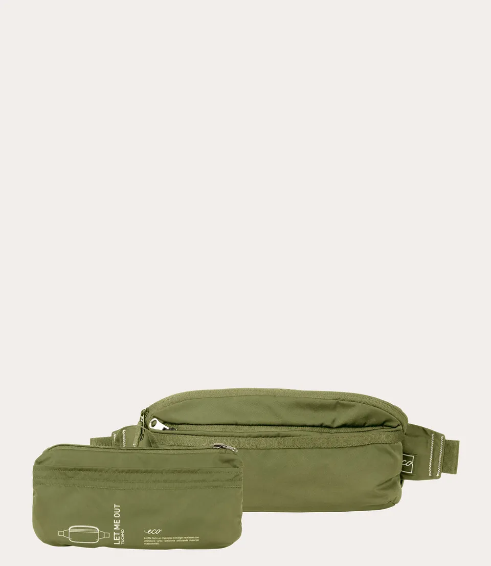 Tucano Let Me Out Umhängetasche Oliv Faltbar Crossbody