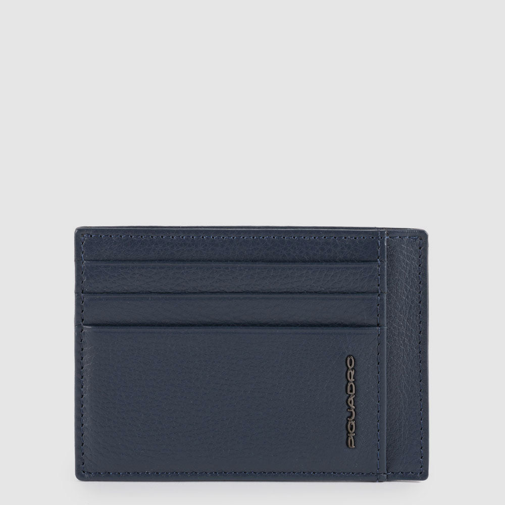 Piquadro Black Square Kartenetui Leder Blau RFID