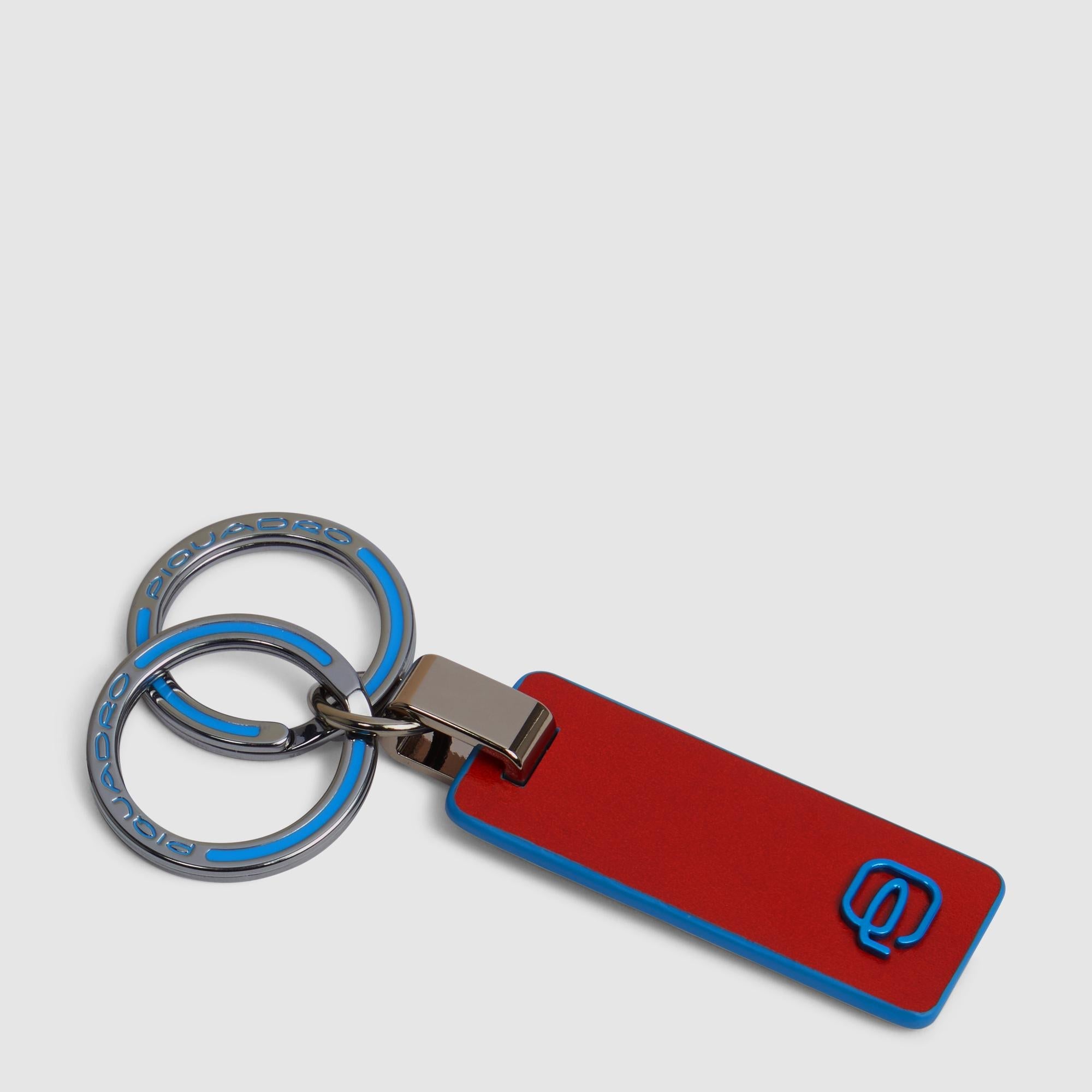 Piquadro Blue Square Schlüsselanhänger Leder Schwarz
