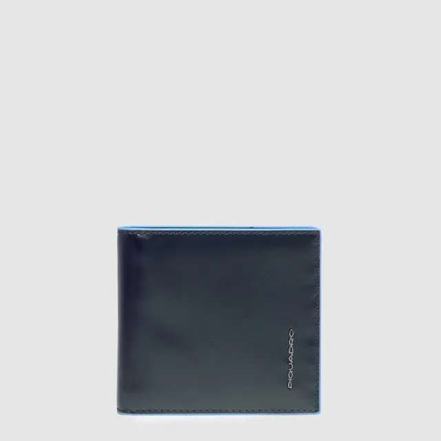 Piquadro Blue Square Geldbörse Herren Leder Schwarz Klammer