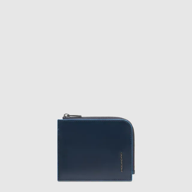 Piquadro Blue Square Kartenetui Herren Leder RFID Schwarz