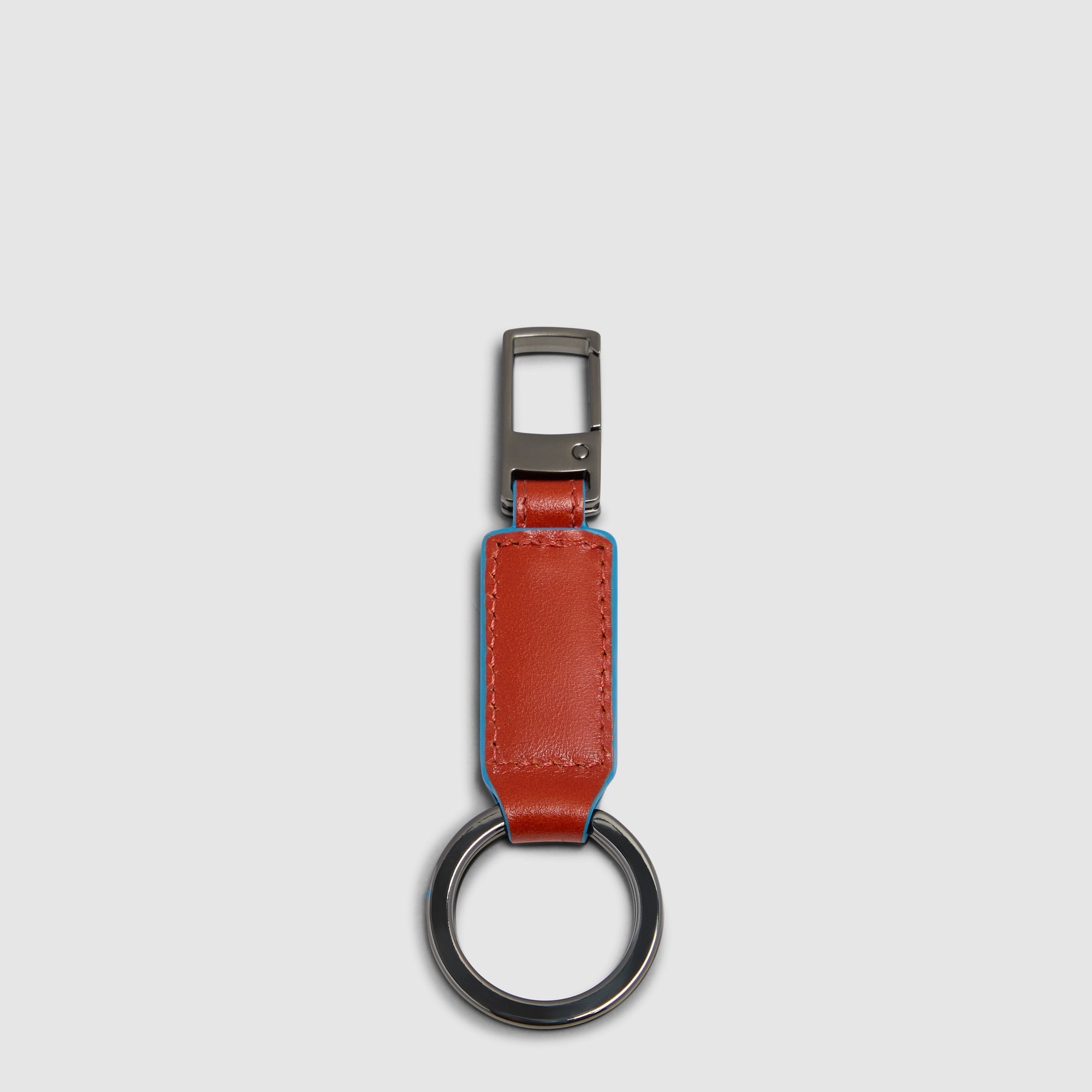 Piquadro Blue Square Karabiner Schlüsselanhänger Blau Leder