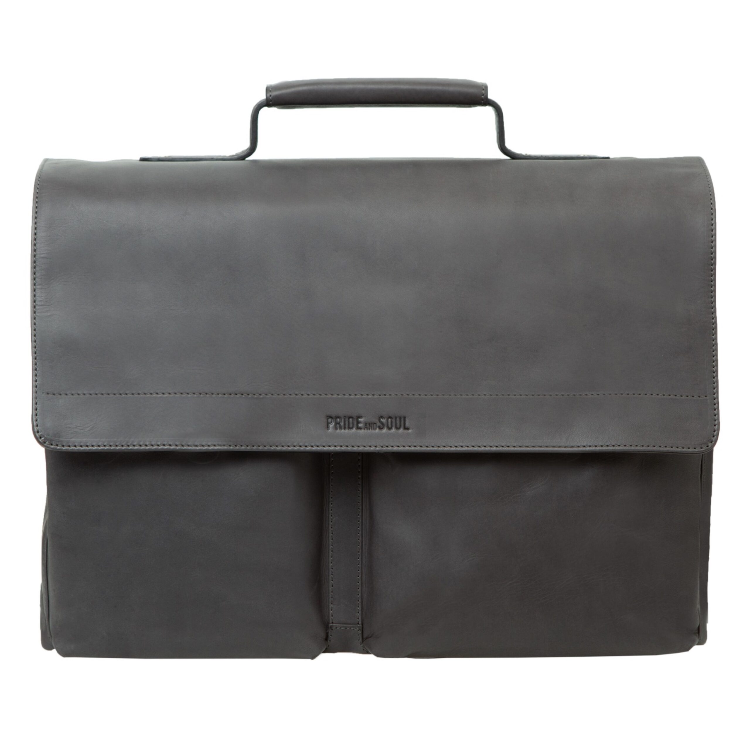 Lightpak District Businesstasche Leder Grau 41 cm Laptopfach