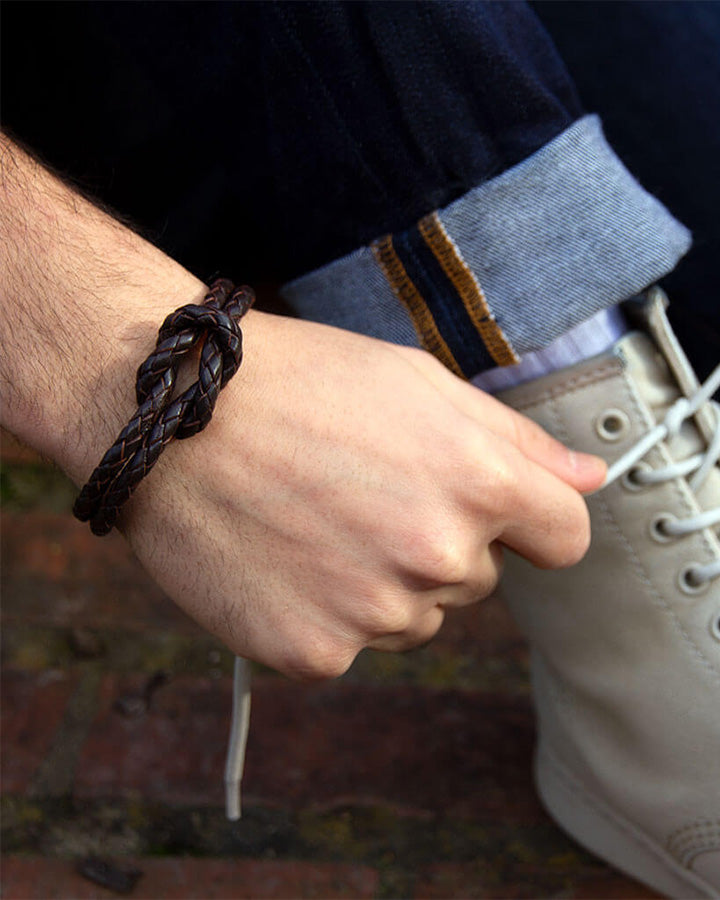 Buckle & Seam Faro Lederarmband M Magnetverschluss braun