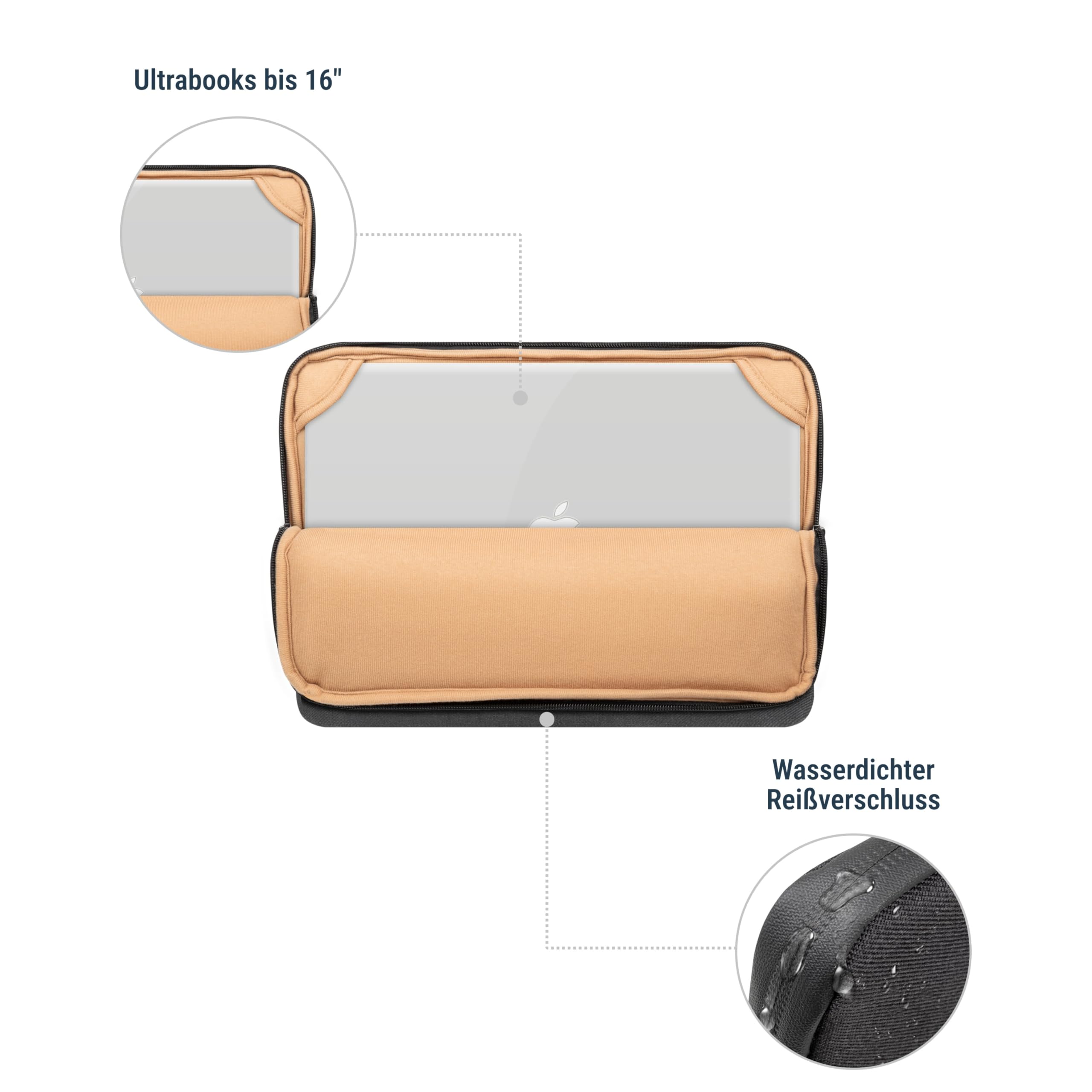 RIVACASE Borneo ECO Laptophülle 16 Zoll schwarz wasserabweisend