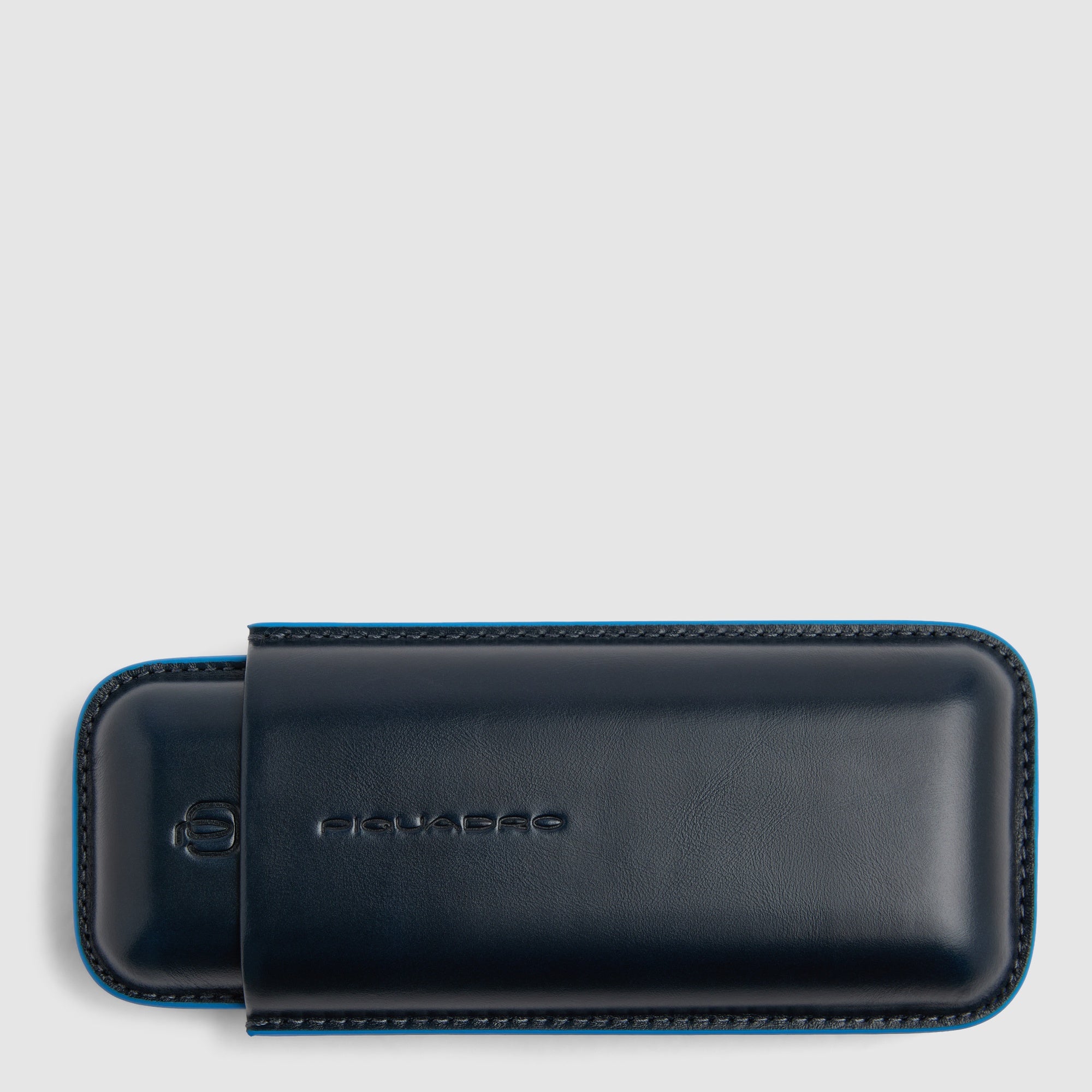 Piquadro Blue Square Zigarrenetui Leder Blau Zigarrenhülle