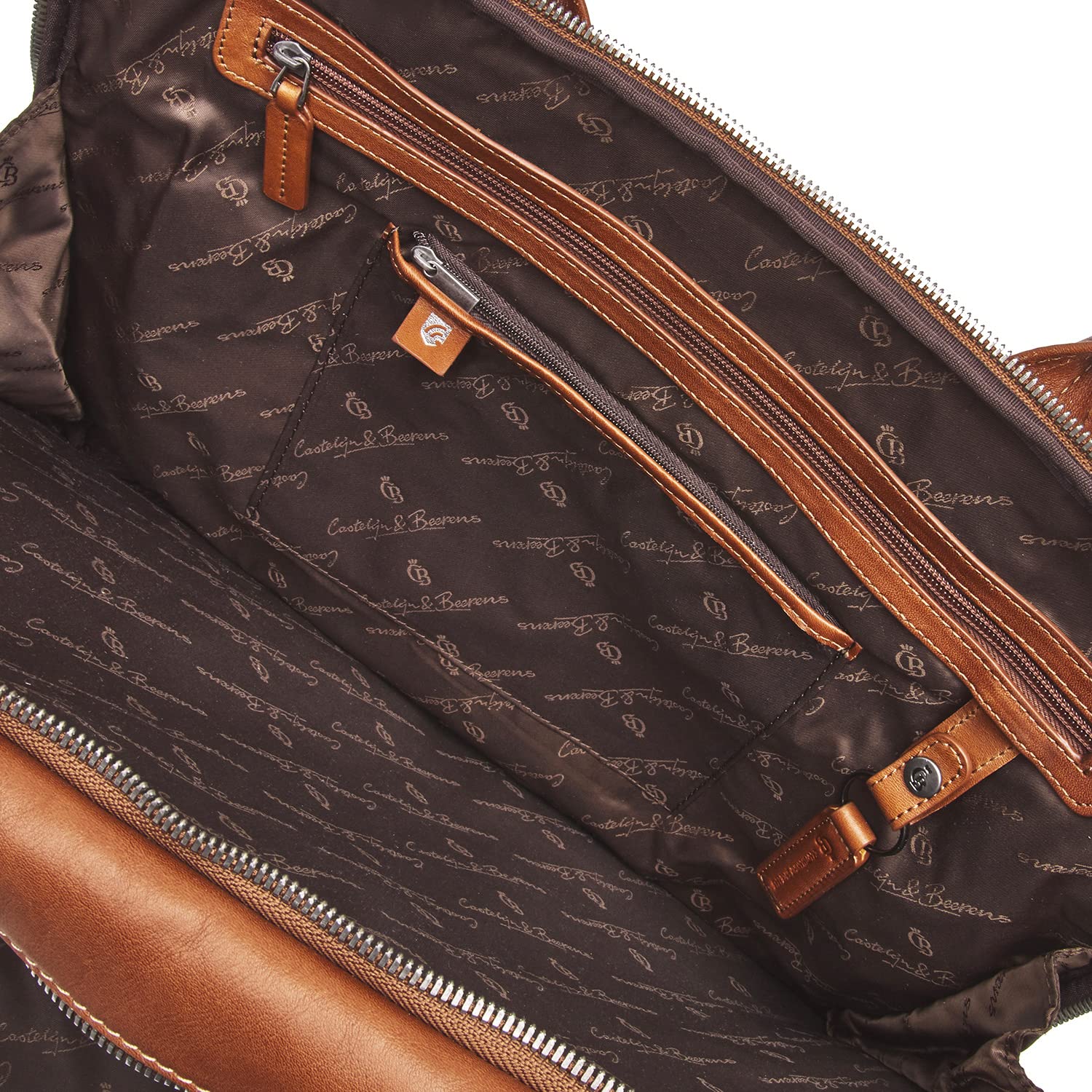 Castelijn & Beerens Firenze Laptoptasche 17 Zoll Leder hellbraun