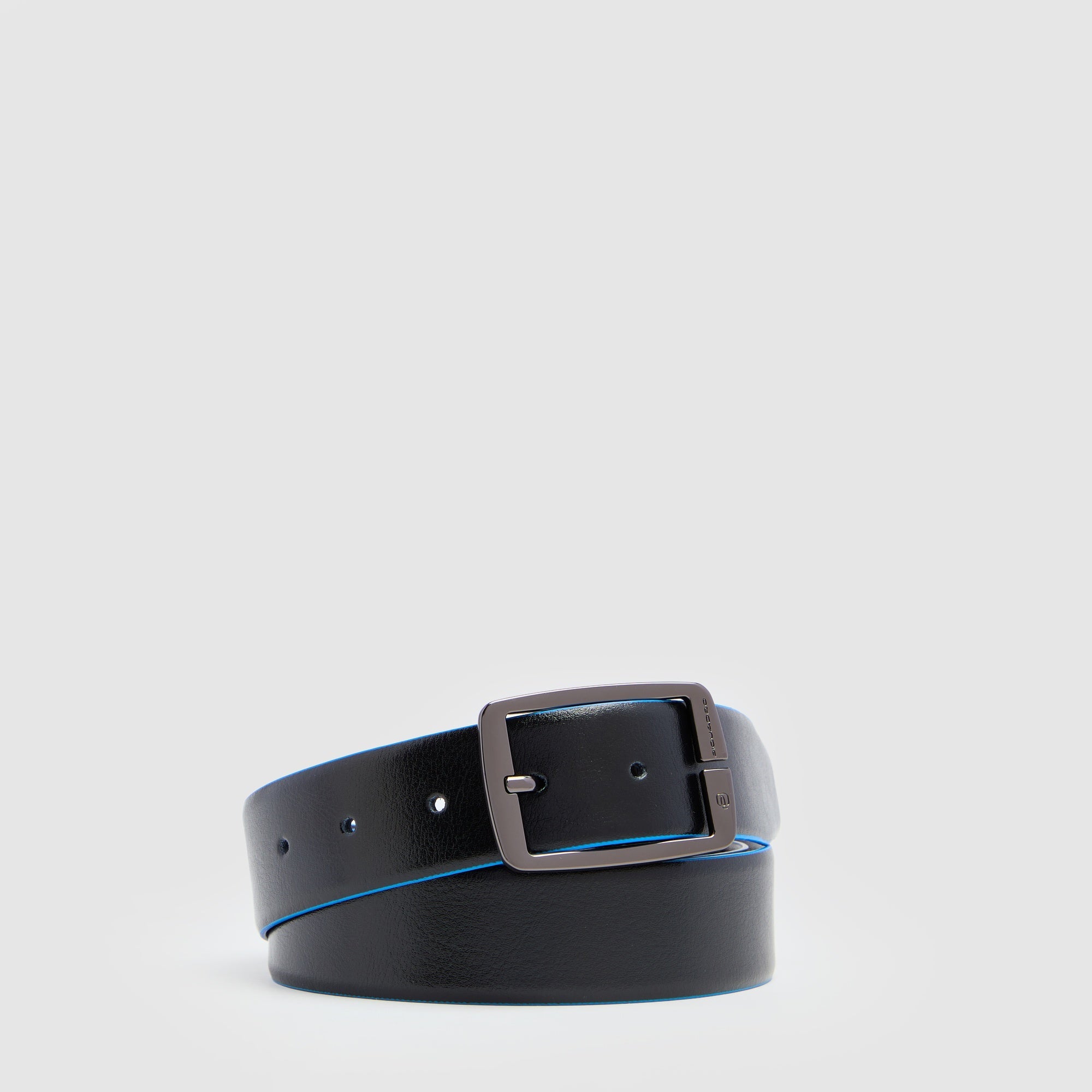 Piquadro Blue Square Gürtel Leder Reversibel Schwarz