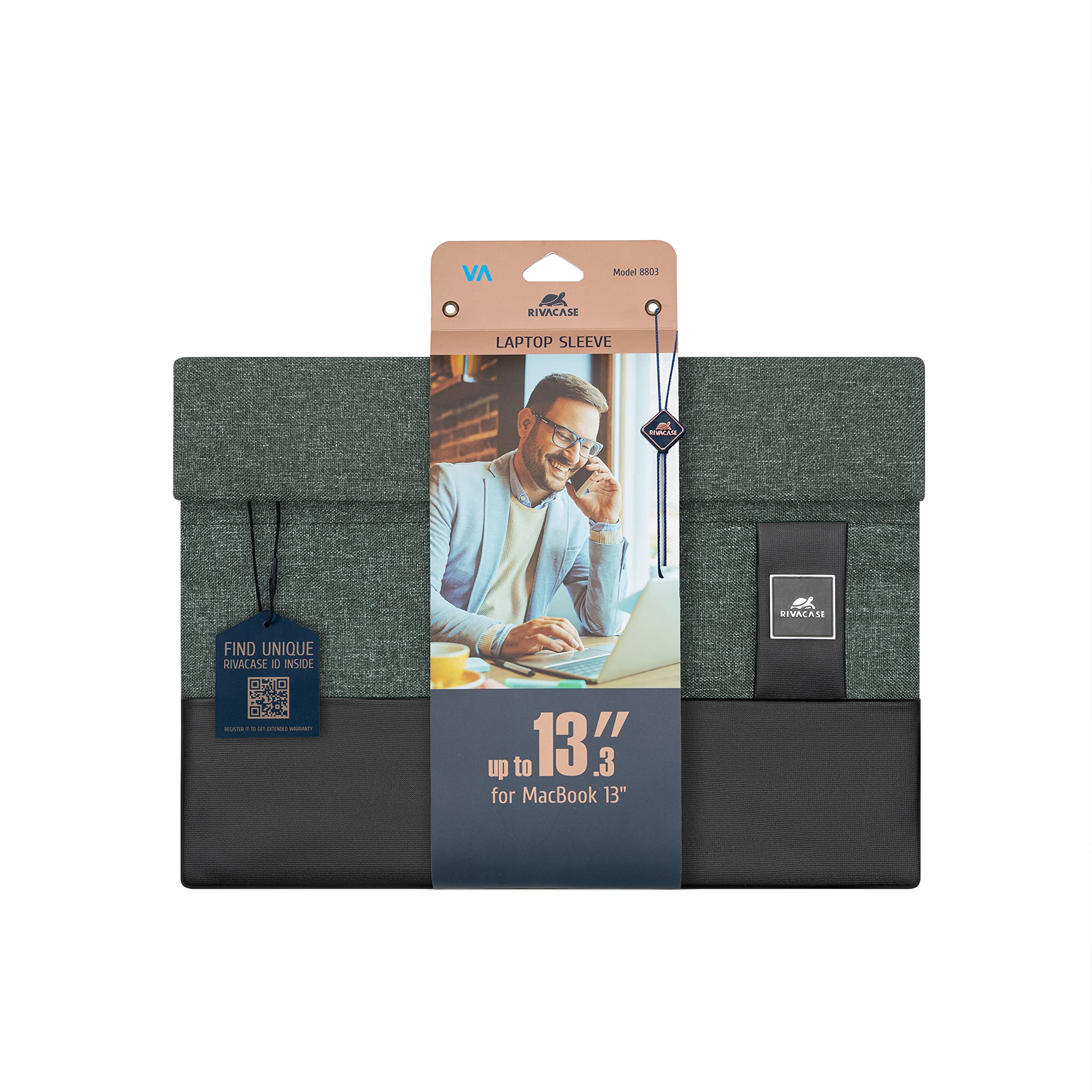 RIVACASE Anvik 8803 Sleeve 13,3 Zoll Schwarz Kunstleder