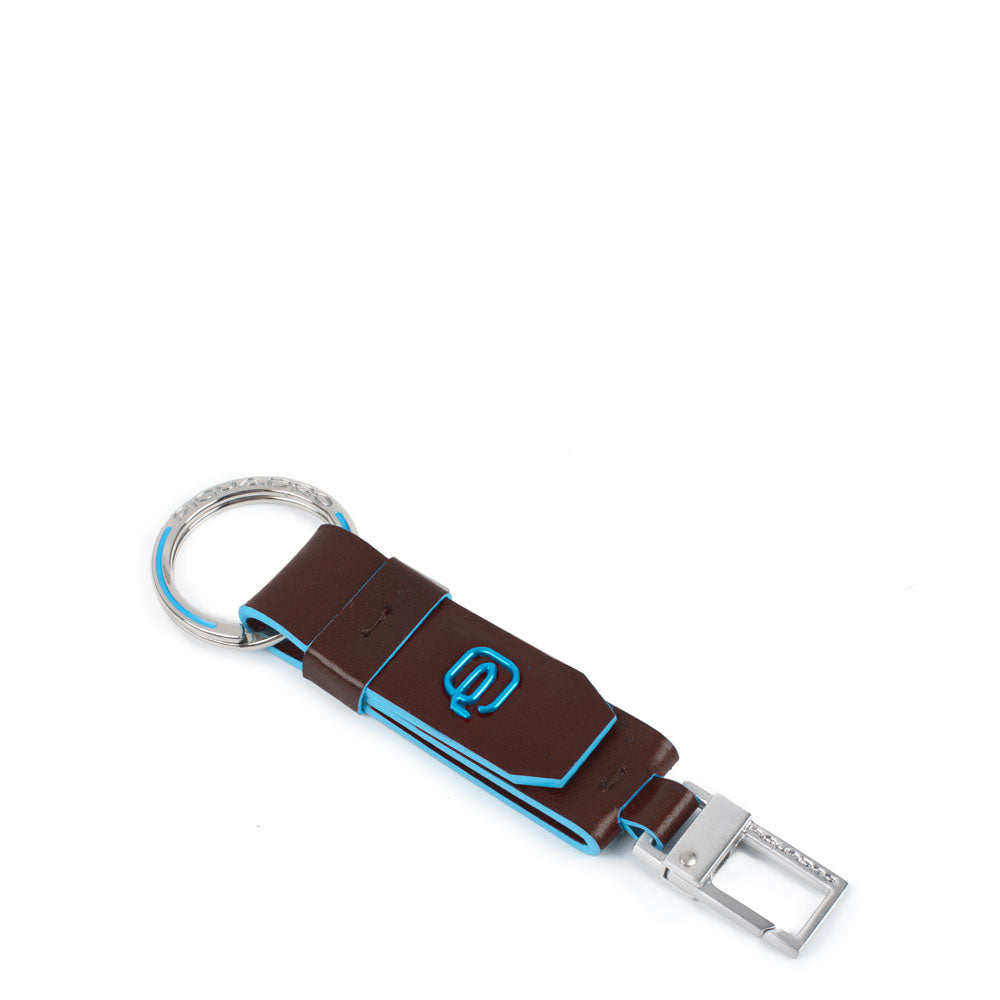 Piquadro Blue Square Schlüsselanhänger Leder Braun Auto