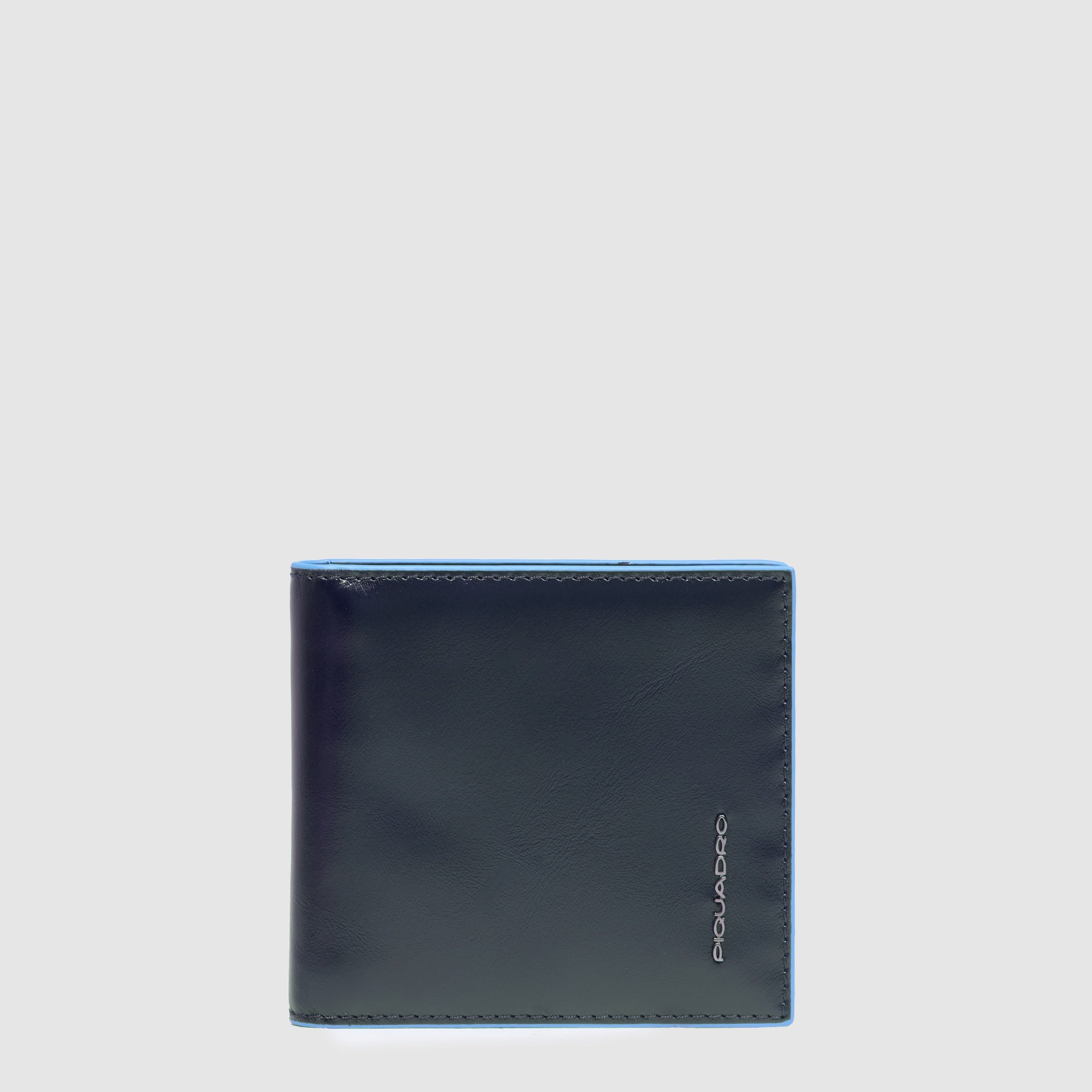 Piquadro Blue Square Geldbörse Herren Leder Schwarz Klammer