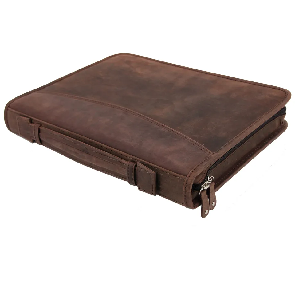 Lightpak Viggo Ringbuchmappe A4 braun Leder Tabletfach
