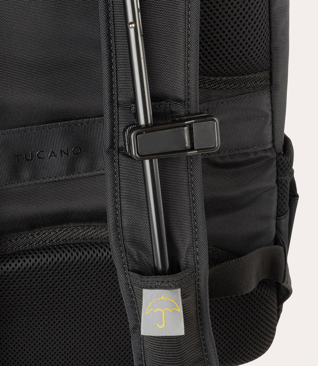 Tucano Zaino Ombrello Rucksack 17 Zoll Schwarz Schirm