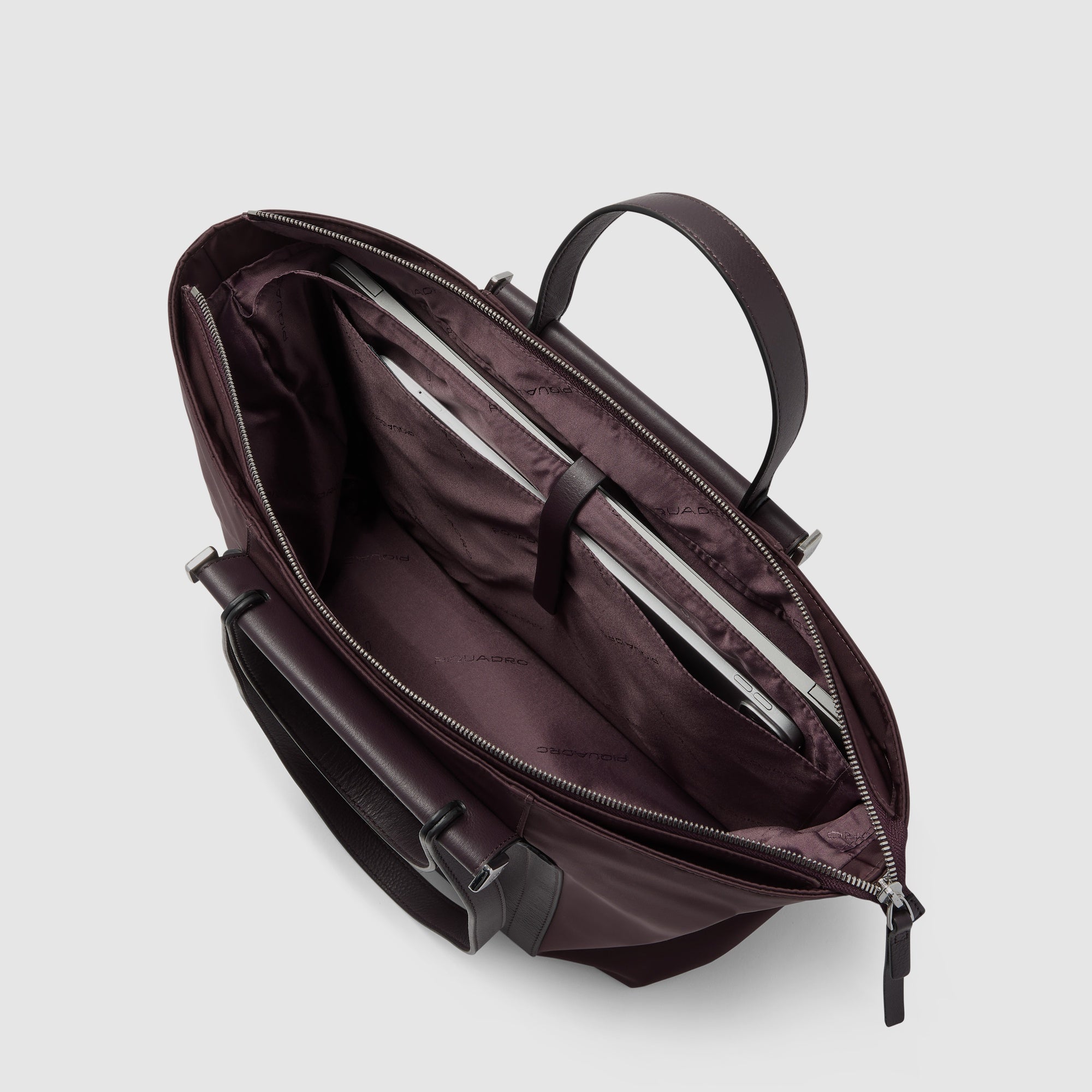 Piquadro Patricia Shopper Laptoptasche 14 Zoll Schwarz recycelt