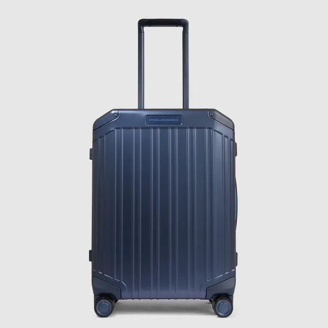 Piquadro PQ-Light Kabinentrolley slim Aluminium Blau