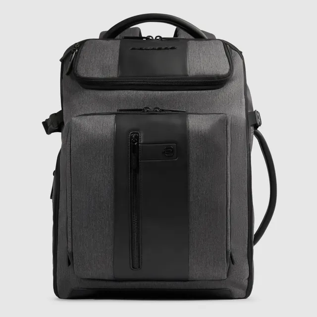 Piquadro Black Square Rucksack 15,6 Zoll schwarz erweiterbar