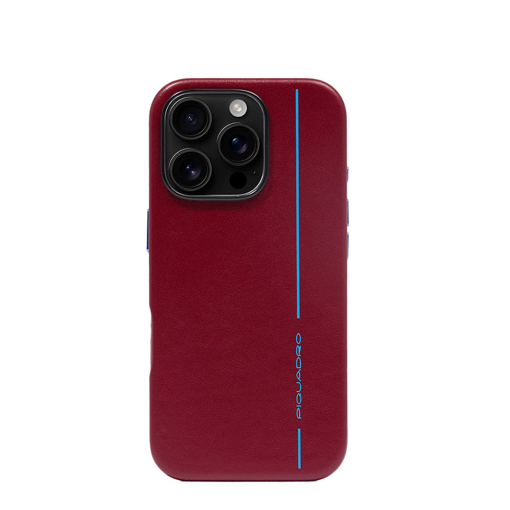 Piquadro Connequ Handyhülle iPhone 16 Pro Leder Braun