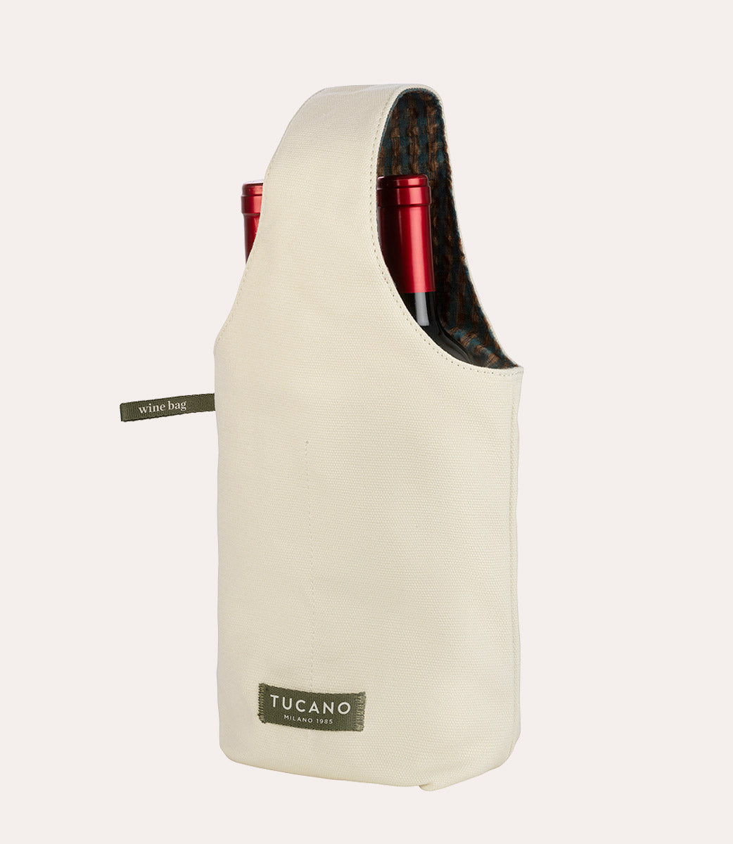 Tucano Kitchen Weintasche 2 Flaschen Canvas Avorio