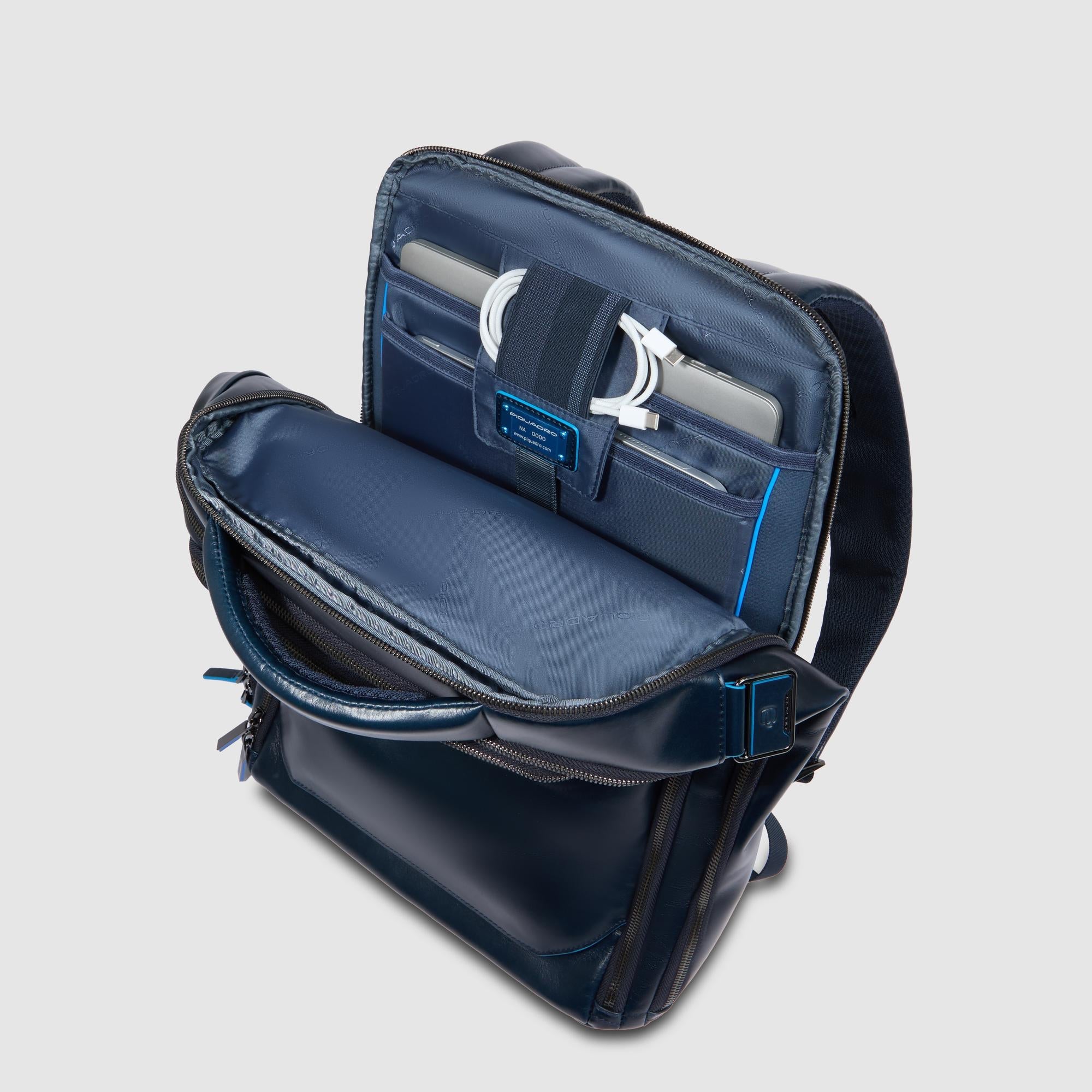 Piquadro Black Square Rucksack 15,6 Zoll Schwarz Laptop