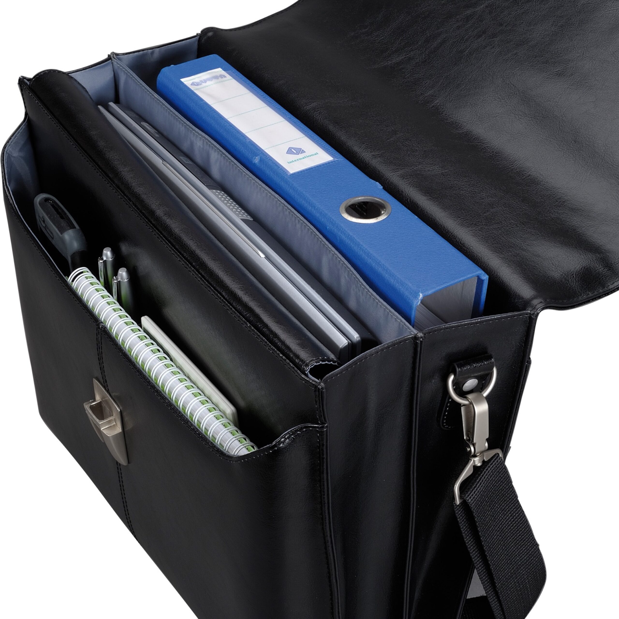 Lightpak Faenza Aktentasche Leder schwarz 15 Zoll 41 cm