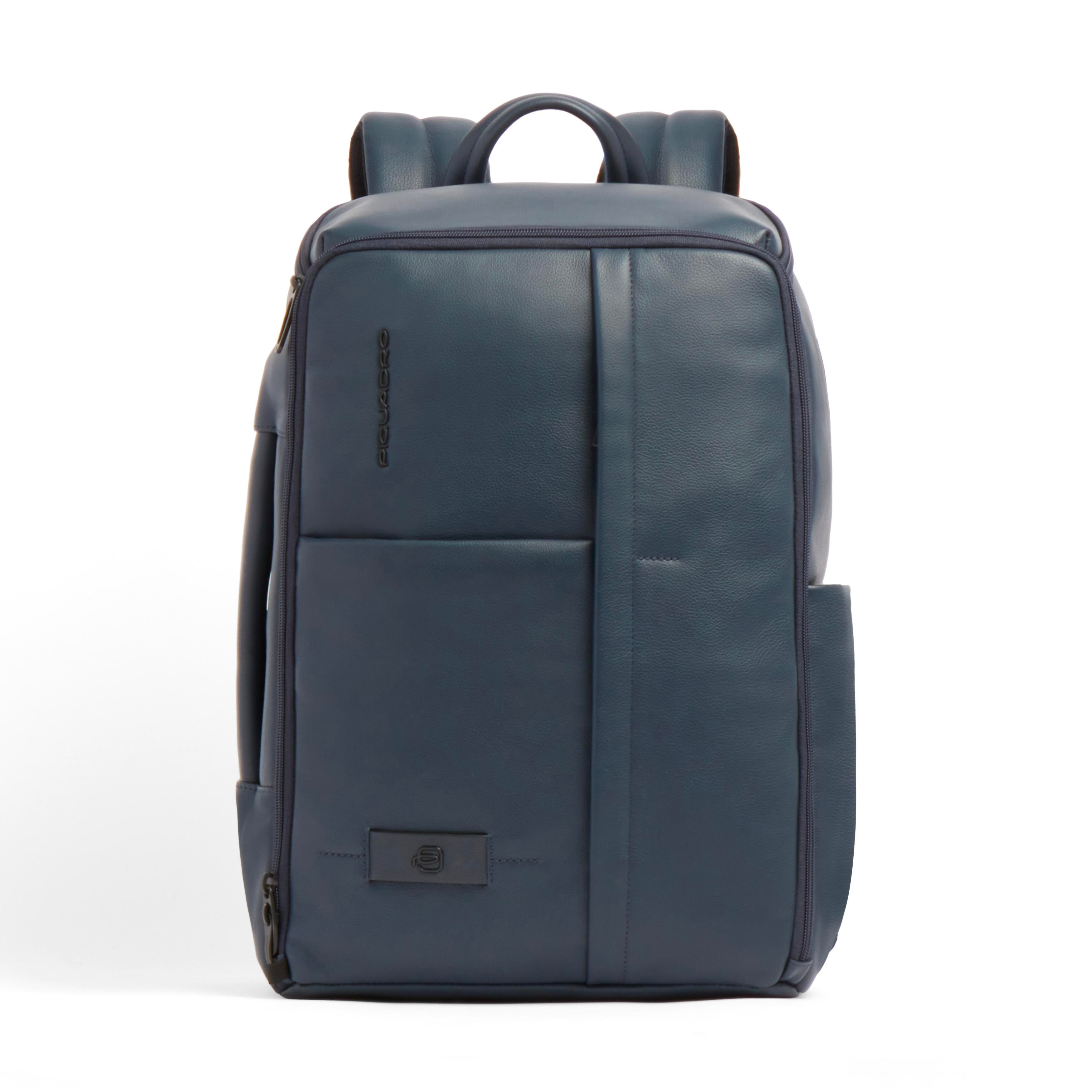 Piquadro Black Square Rucksack Leder 15,6 Zoll Schwarz
