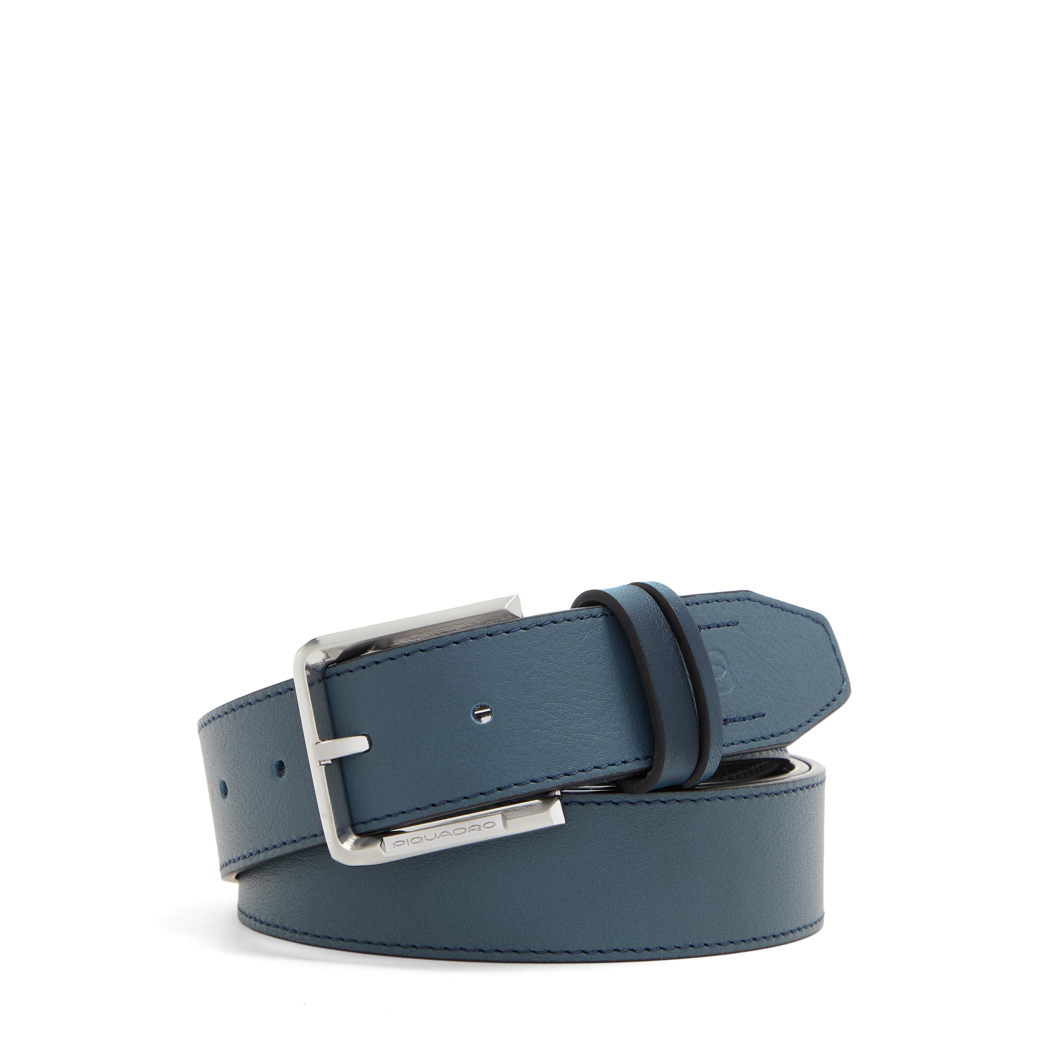 Piquadro Blue Square Herrengürtel Leder schwarz Dornschließe