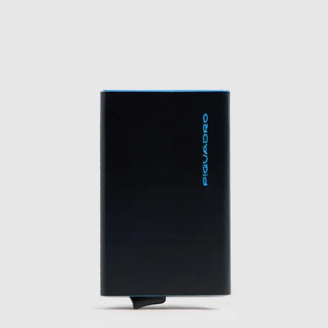 Piquadro Black Square Kartenetui Automatisch Blau RFID
