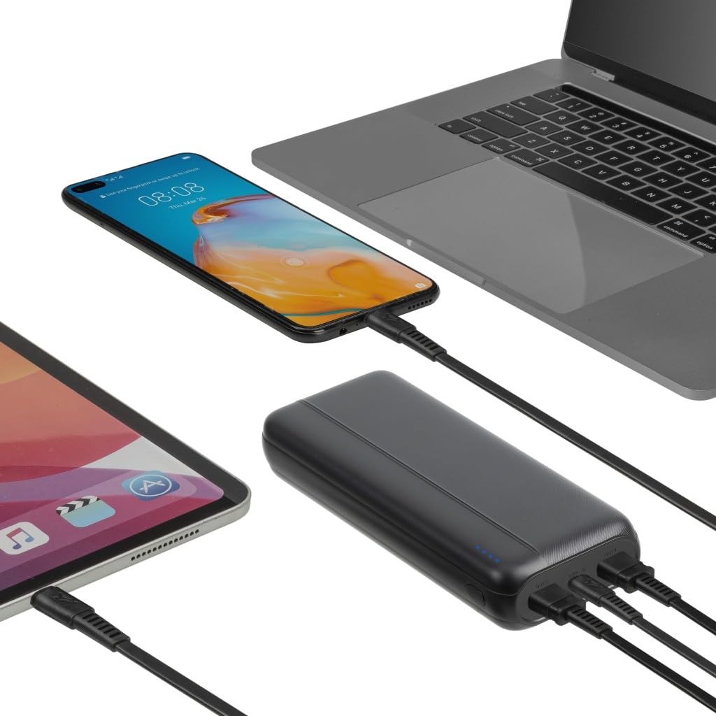RIVACASE RIVAPOWER Powerbank 20000 mAh USB-C LED schwarz
