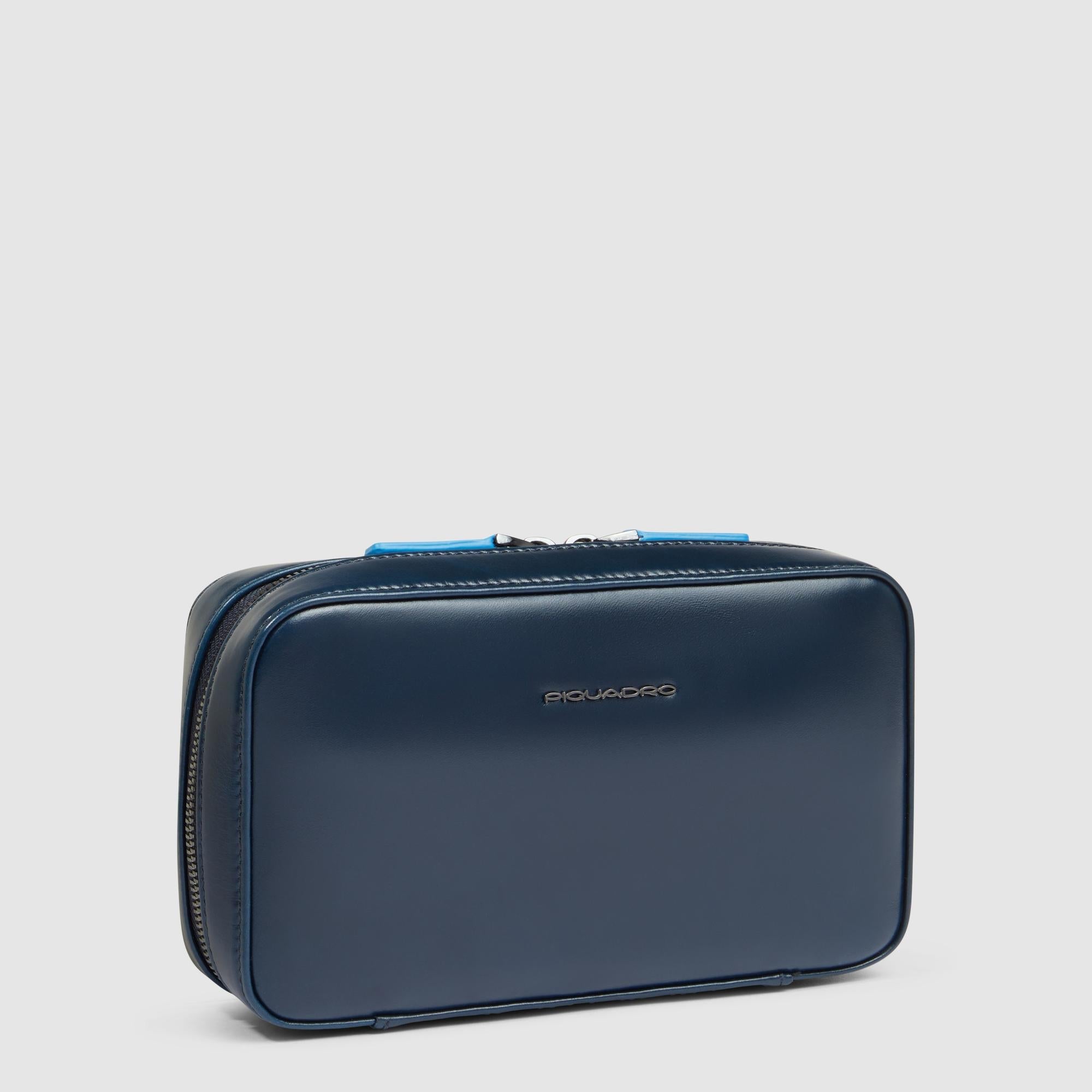 Piquadro Black Square Kabeltasche Leder schwarz