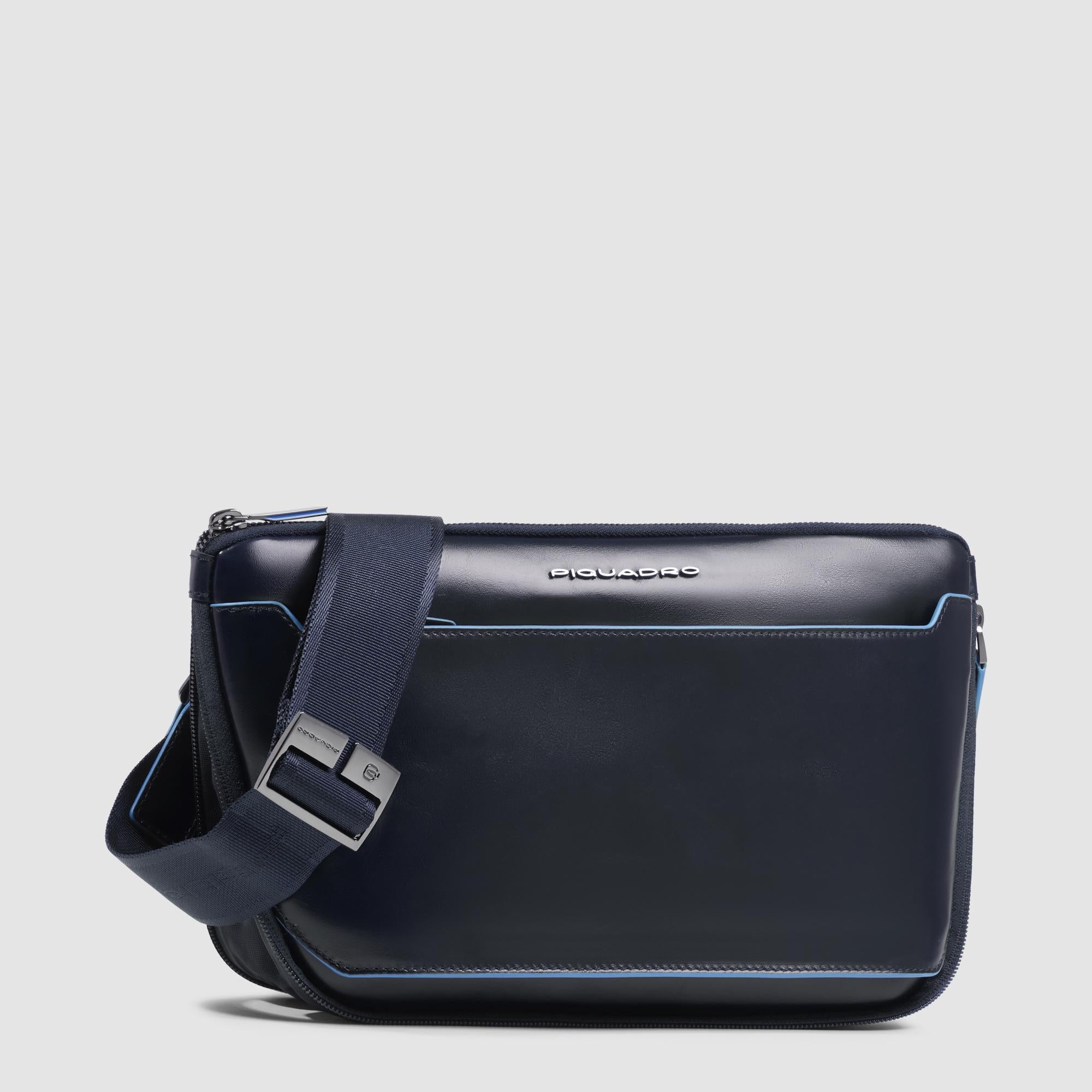 Piquadro Urban Bauchtasche Leder Dunkelblau erweiterbar