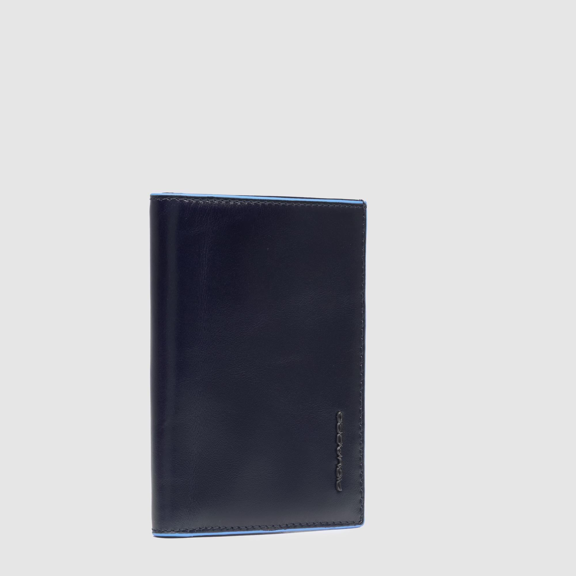 Piquadro Blue Square Geldbörse Hochformat schwarz Leder RFID