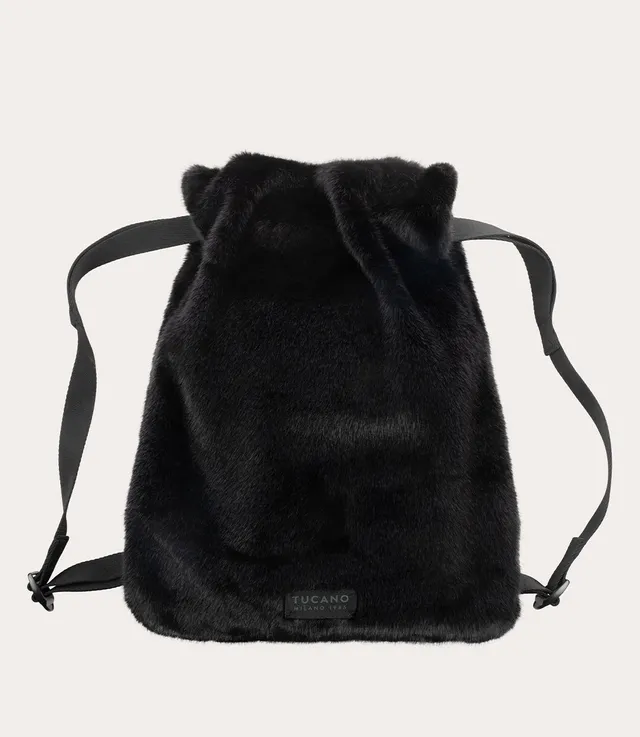 Tucano Nina Fur Rucksack Damen Bordeaux Kunstfell
