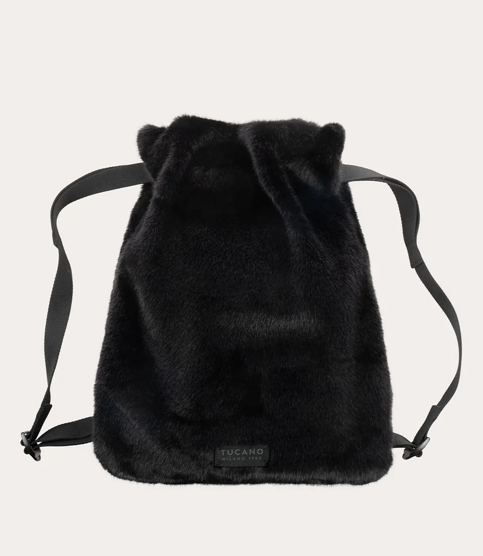 Tucano Nina Fur Rucksack Damen Bordeaux Kunstfell