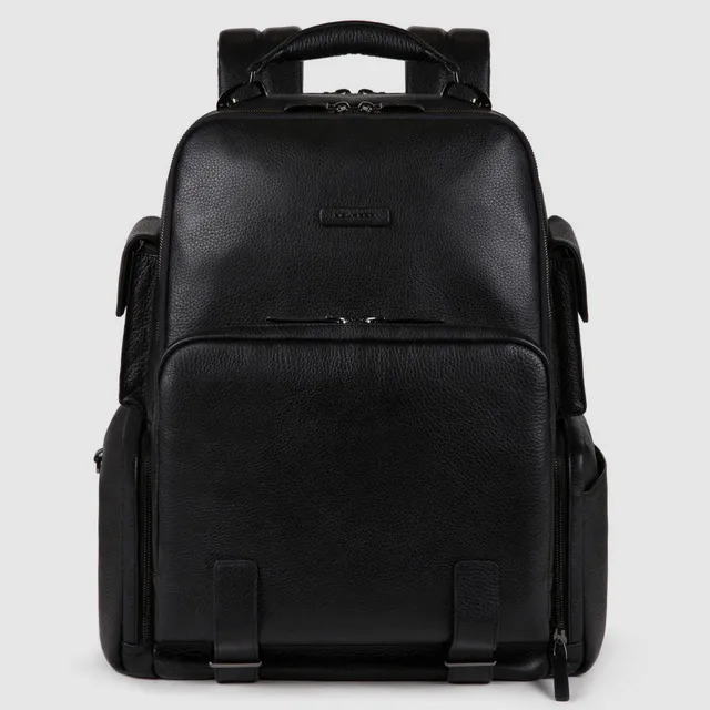 Piquadro Rover Rucksack 15,6 Zoll Schwarz Fast-Check RFID