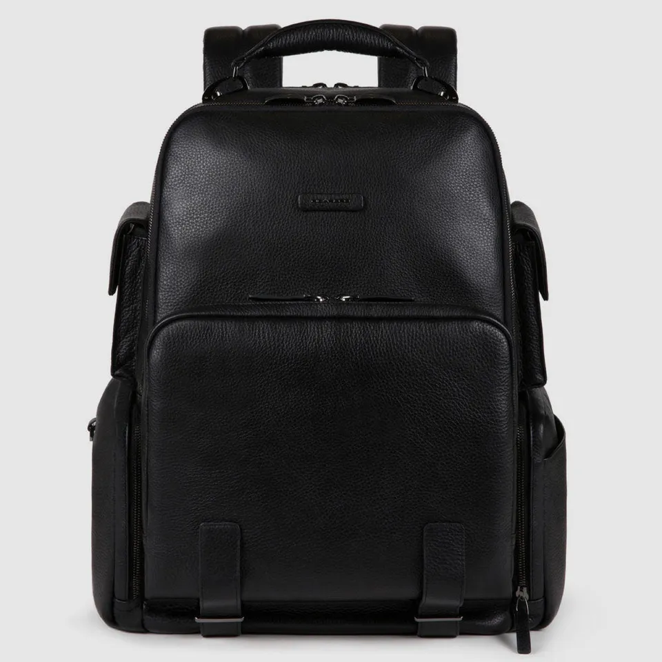 Piquadro Rover Rucksack 15,6 Zoll Schwarz Fast-Check RFID