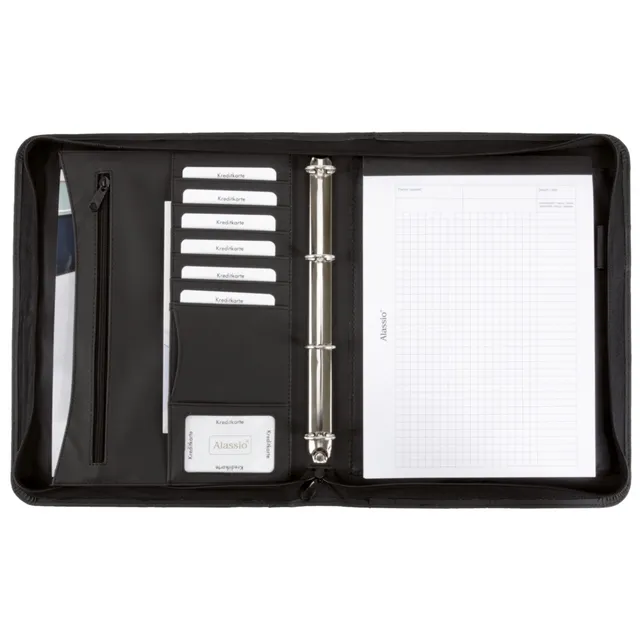 Lightpak Office Set Schreibmappe A4 schwarz Ringmechanik Block