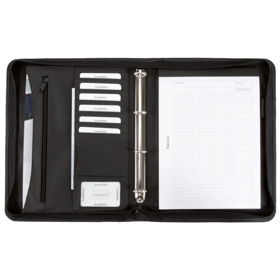 Lightpak Office Set Schreibmappe A4 schwarz Ringmechanik Block