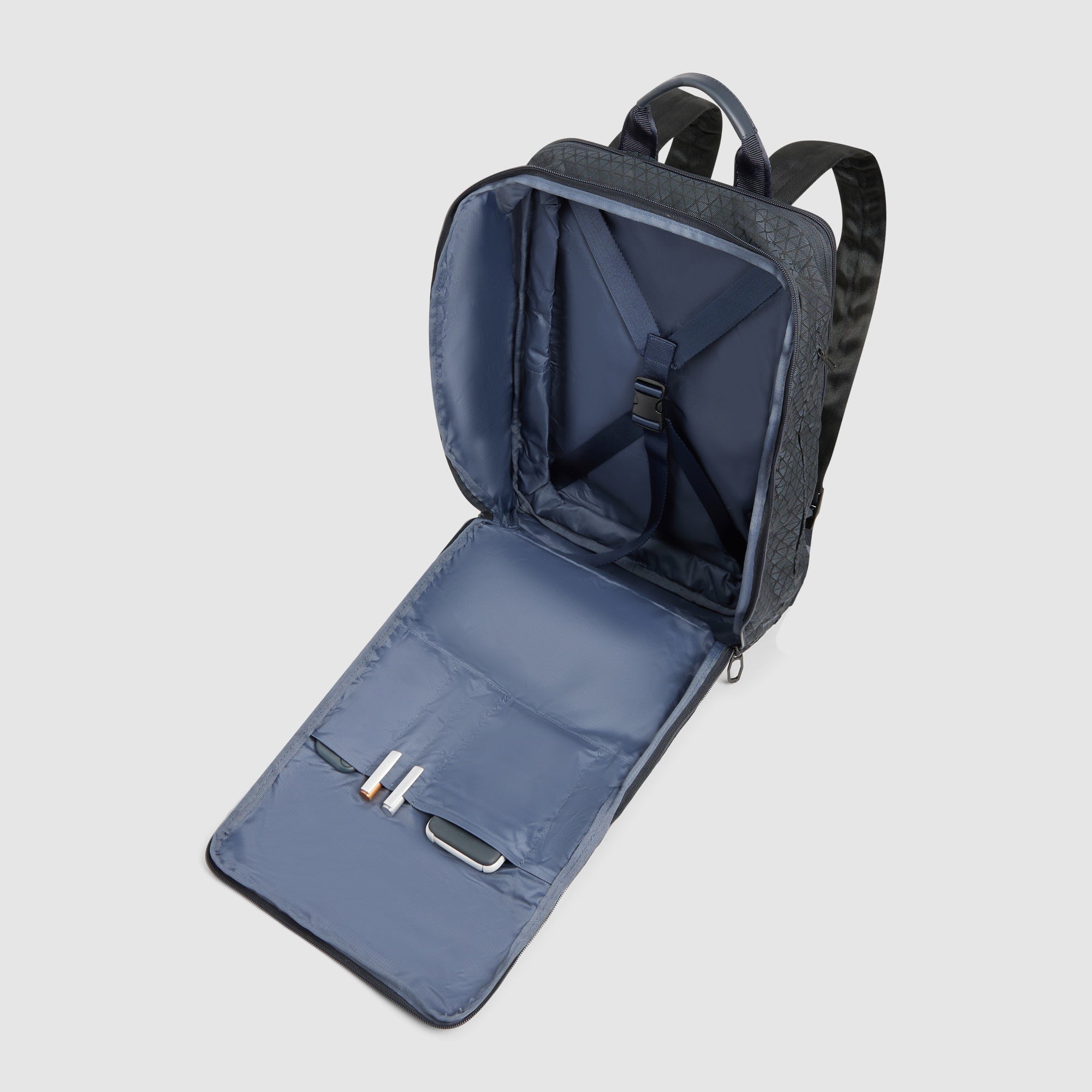 Piquadro Corner 2.0 Rucksack 15,6" faltbar Laptop Blau