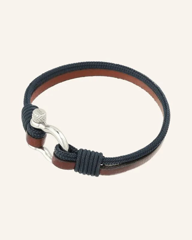 Buckle & Seam Oahu Lederarmband L Nylon Drehverschluss