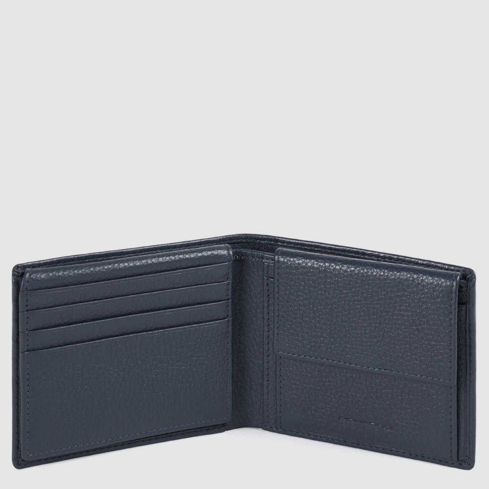 Piquadro Blue Square Geldbörse Herren Leder RFID Blau