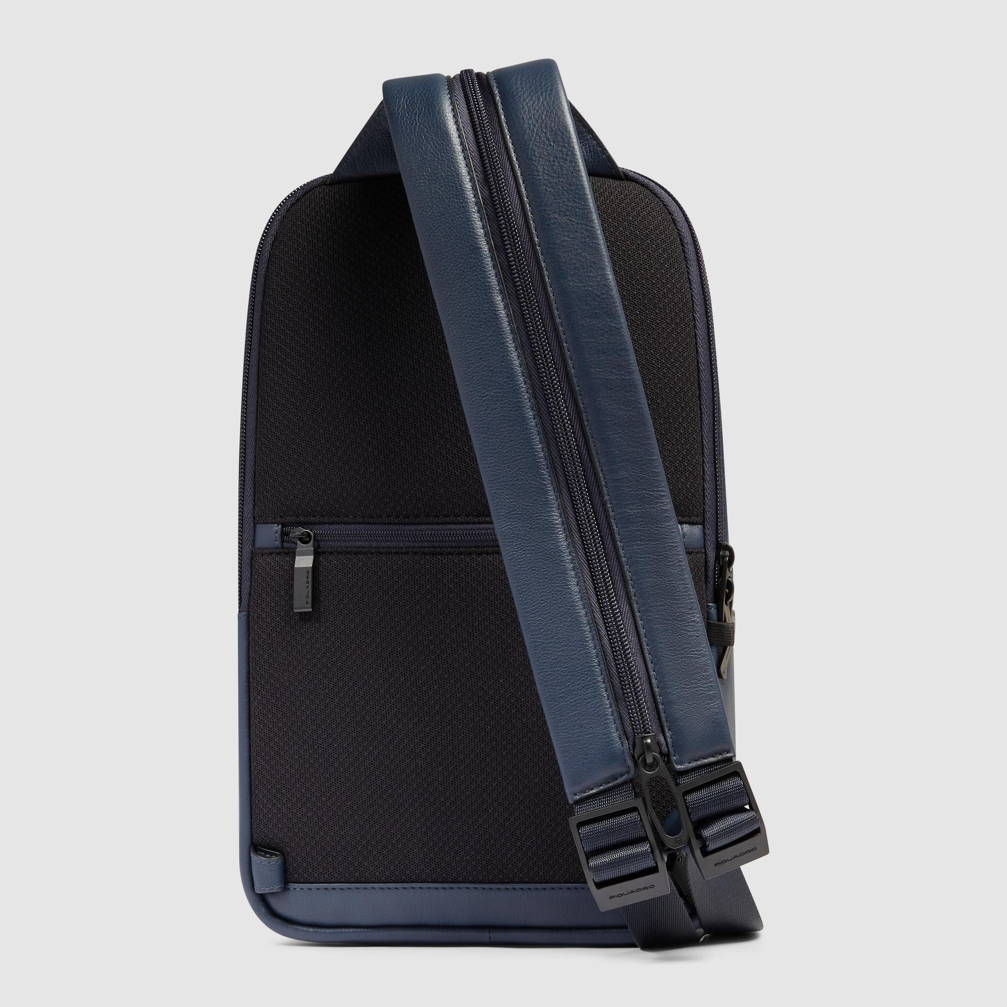 Piquadro Urban Slingbag Herren Leder Schwarz iPad-Fach
