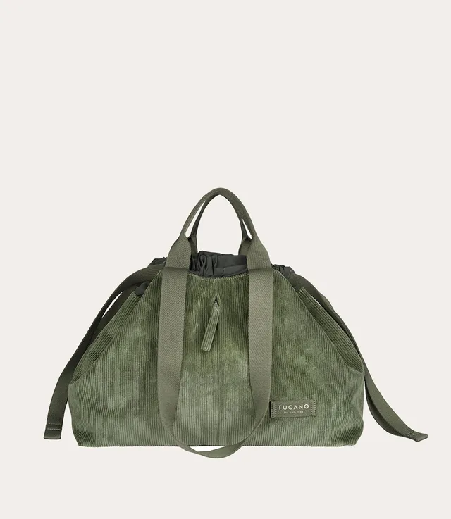 Tucano Carry Corduroy Medium Shopper Grün Samt